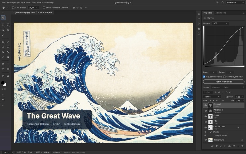 PhotoCraft 总览界面:图层、文字与调整层